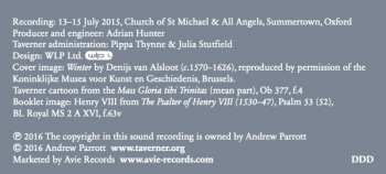CD Andrew Parrott: Western Wind : Mass By John Taverner & Court Music For Henry VIII