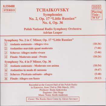 CD Pyotr Ilyich Tchaikovsky: Symphonies No. 2, Op. 17 "Little Russian" / No. 4, Op. 36