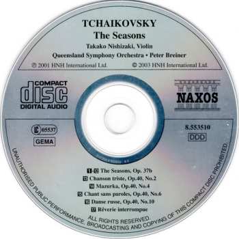 CD Pyotr Ilyich Tchaikovsky: The Seasons