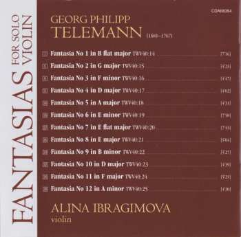 CD Georg Philipp Telemann: Fantasias (For Solo Violin)