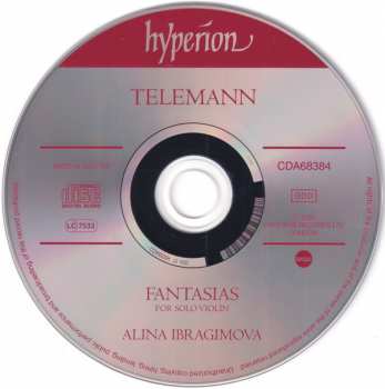 CD Georg Philipp Telemann: Fantasias (For Solo Violin)