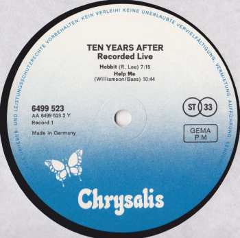 2LP Ten Years After: Recorded Live