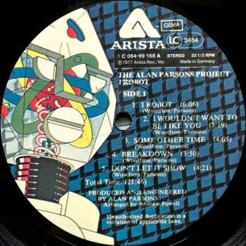 LP The Alan Parsons Project: I Robot