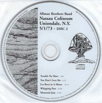 2CD The Allman Brothers Band: Nassau Coliseum Uniondale, NY 5/1/73