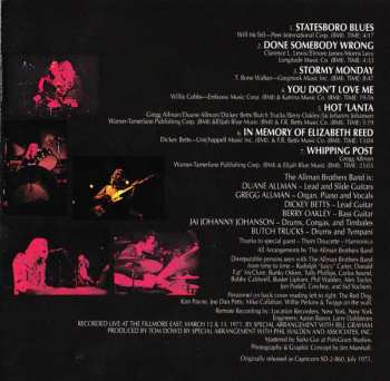 CD The Allman Brothers Band: The Allman Brothers Band At Fillmore East