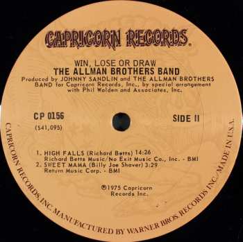 LP The Allman Brothers Band: Win, Lose Or Draw