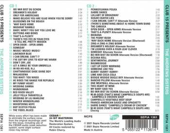 2CD The Andrews Sisters: Club 15 From Hollywood Presents The Andrews Sisters With Jerry Gray And His Orchestra
