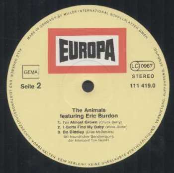LP The Animals: Featuring Eric Burdon