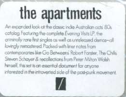 CD The Apartments: The Evening Visits...And Stays For Years