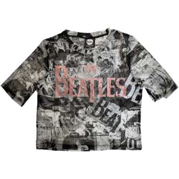 Merch The Beatles: Női Crop Top All Over Print & Drop T Logo The Beatles