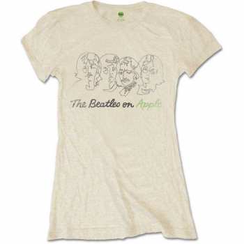 Merch The Beatles: Női Póló Outline Faces On Apple 