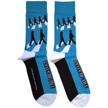 Merch The Beatles: The Beatles Unisex Ankle Socks: Abbey Road Silhouettes Repeat (blue) (uk Size 4 - 7) 36 - 42