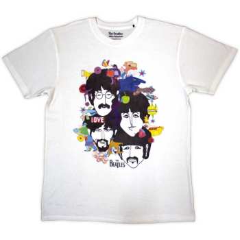 Merch The Beatles: Long Sleeve Póló Yellow Submarine Heads Collage