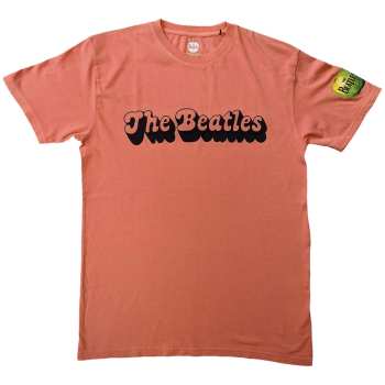 Merch The Beatles: The Beatles Unisex T-shirt: 70s Logo (red) (sleeve Print & Wash Collection) (small) S
