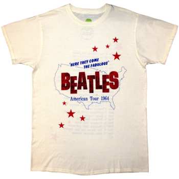 Merch The Beatles: The Beatles Unisex T-shirt: American Tour '64 (natural) (back Print) (small) S