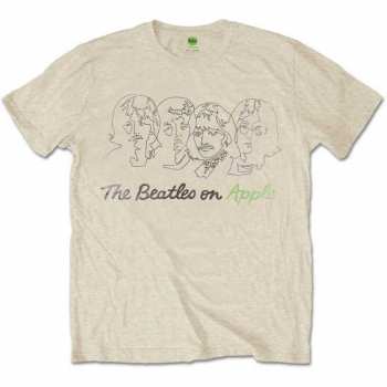 Merch The Beatles: Póló Outline Faces On Apple 