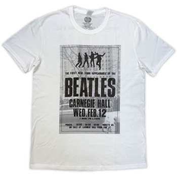 Merch The Beatles: The Beatles Unisex T-shirt: Tour '64 Carnegie Hall (white) (back Print) (small) S