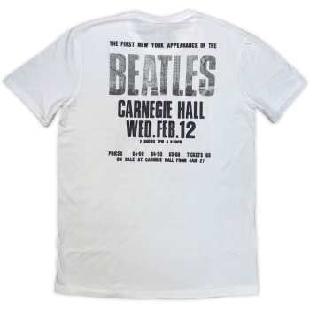 Merch The Beatles: The Beatles Unisex T-shirt: Tour '64 Carnegie Hall (white) (back Print) (small) S