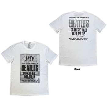 Merch The Beatles: The Beatles Unisex T-shirt: Tour '64 Carnegie Hall (white) (back Print) (small) S