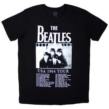 Merch The Beatles: The Beatles Unisex T-shirt: Tour '64 Dates (black) (small) S