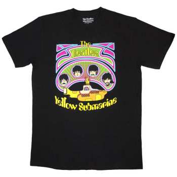 Merch The Beatles: Póló Yellow Submarine Heads In Circles V2