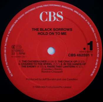 LP The Black Sorrows: Hold On To Me