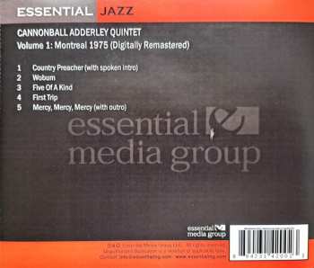 CD The Cannonball Adderley Quintet: Volume 1 : Montreal 1975