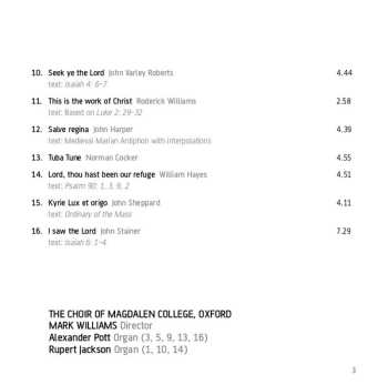 CD Magdalen College Choir Oxford: Sing, Precious Music (Five Centuries Of Music From Magdalen)