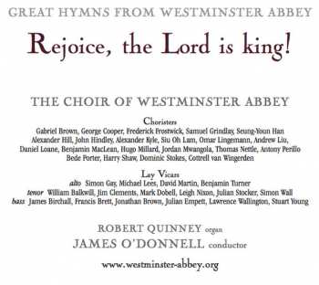 CD The Choir Of Westminster Abbey: Rejoice The Lord Is King! (Great Hymns From Westminster Abbey)