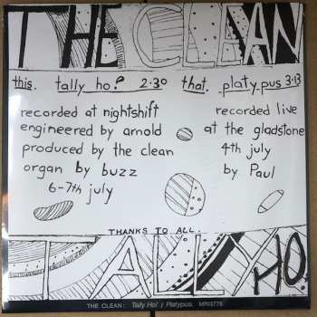 SP The Clean: Tally Ho! / Platypus