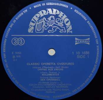 LP The Czech Philharmonic Orchestra: Classic Operetta Overtures