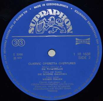 LP The Czech Philharmonic Orchestra: Classic Operetta Overtures
