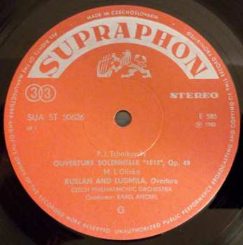 LP The Czech Philharmonic Orchestra: Ruslan And Ludmila • In The Steppes Of Central Asia • Italian Capriccio • Overture 1812