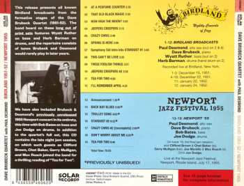 CD The Dave Brubeck Quartet: Birdland 1951-52 / Newport 1955
