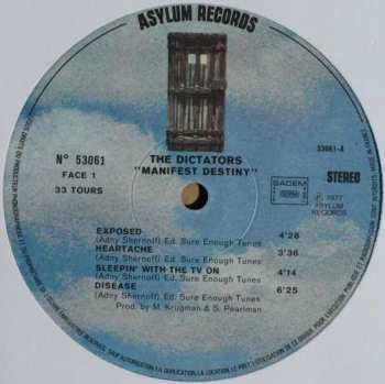 LP The Dictators: Manifest Destiny