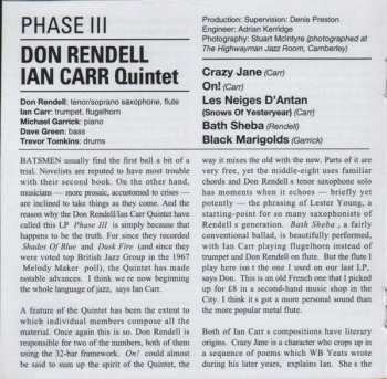 2CD The Don Rendell / Ian Carr Quintet: Phase III / Live