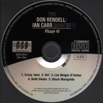 2CD The Don Rendell / Ian Carr Quintet: Phase III / Live