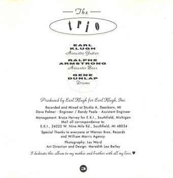 CD The Earl Klugh Trio: Volume One