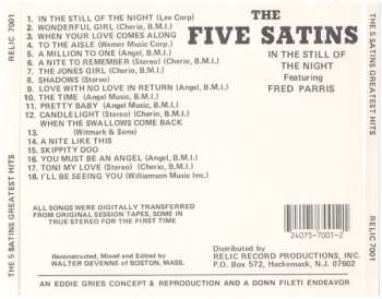 CD The Five Satins: In The Still Of The Night Featuring Fred Parris