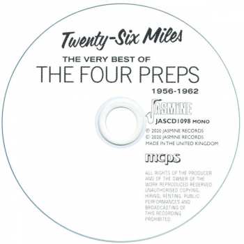 CD The Four Preps: The Very Best Of The Four Preps - Twenty-Six Miles, 1956-1962