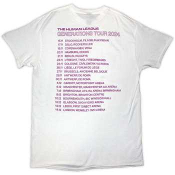 Merch The Human League: The Human League Unisex T-shirt: Generations Tour '24 Photo (white) (back Print) (small) S