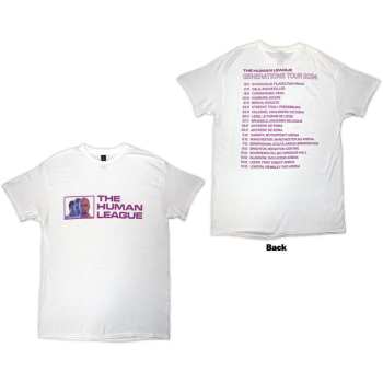 Merch The Human League: The Human League Unisex T-shirt: Generations Tour '24 Photo (white) (back Print) (small) S