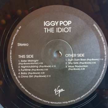 LP Iggy Pop: The Idiot