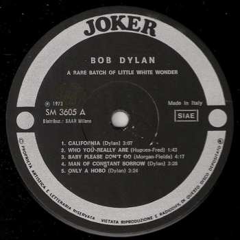LP Bob Dylan: A Rare Batch Of Little White Wonder