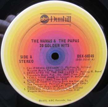 2LP The Mamas & The Papas: 20 Golden Hits