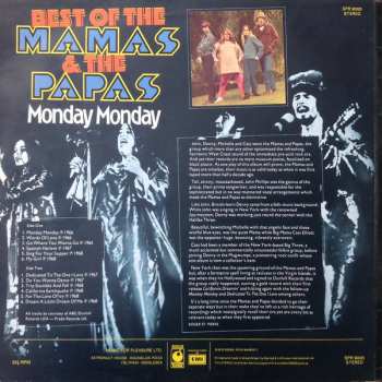 LP The Mamas & The Papas: Best Of The Mamas & The Papas - Monday Monday
