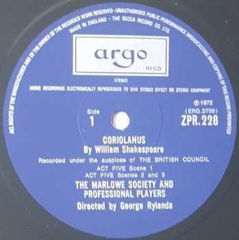 4LP/Dobozkészlet William Shakespeare: Coriolanus