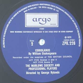 4LP/Dobozkészlet William Shakespeare: Coriolanus