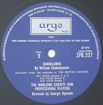 4LP/Dobozkészlet William Shakespeare: Coriolanus