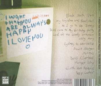 CD The Middle East: I Want That You Are Always Happy